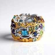 Zilveren ring met peridoots (Gems en Vogue)