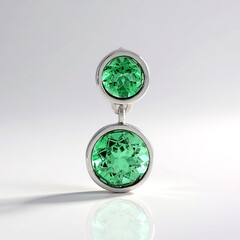 Ciondolo in argento con Quarzo Verde Smeraldo