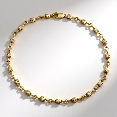 Gouden armband met I2 Bruine Diamanten