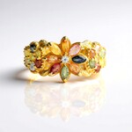 Anello in argento con Zaffiro Fancy