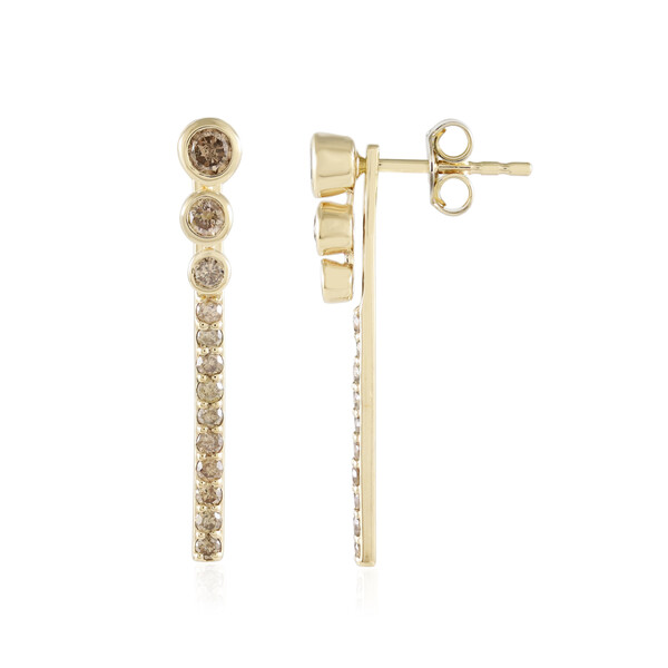 Pendientes en oro con Diamante champán I2 (de Melo Gold)