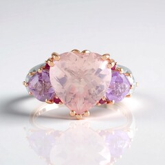 Anello in argento con Quarzo Rosa (Gems en Vogue)