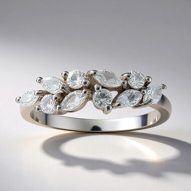 White Topaz Silver Ring