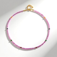 Collana in argento con Zaffiro Ceylon Rosa