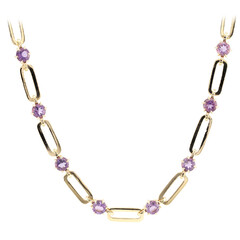 Zilveren halsketting met amethisten