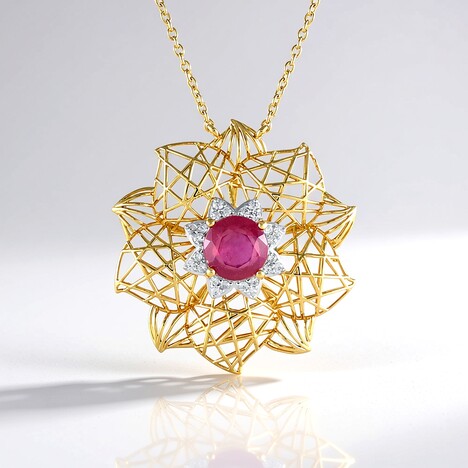 Collana in argento con Zaffiro Rosa del Madagascar (Ornaments by de Melo)
