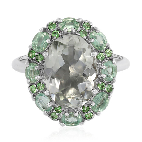 Bague en argent et Améthyste verte