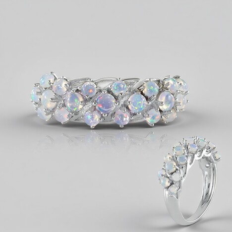 Anello in argento con Opale di Welo
