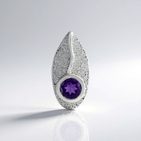 Ciondolo in argento con Ametista (MONOSONO COLLECTION)