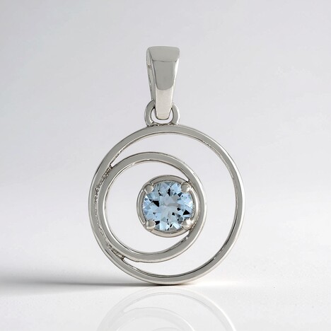 Pendentif en argent et Aigue-marine du Brésil