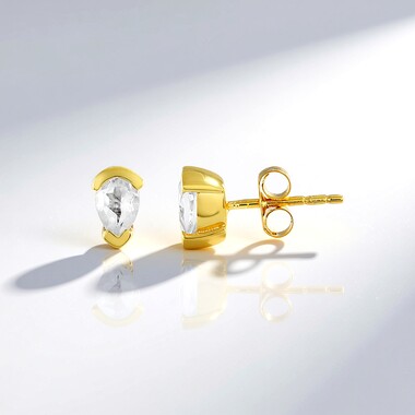 Boucles d'oreilles en argent et Topaze blanche