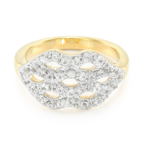 Zilveren ring met witte saffieren