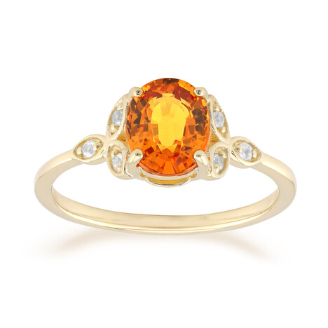 Gouden ring met een Ban Ka Cha oranje Saffier