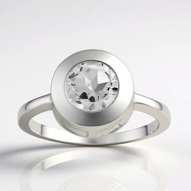 Anillo en plata con Topacio blanco
