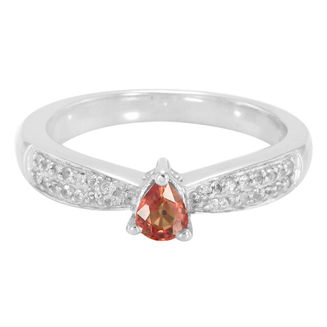 Oranger Saphir-Silberring