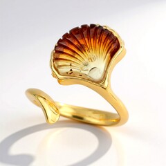 Anello in argento con Ambra Sunrise Baltica (dagen)