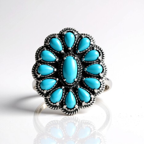 Anello in argento con Turchese Sleeping Beauty (Desert Chic)