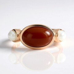 Anillo en plata con Piedra de luna chocolate