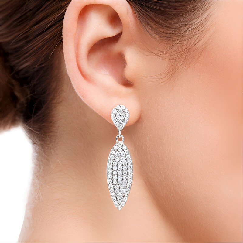 Zircon Silver Earrings