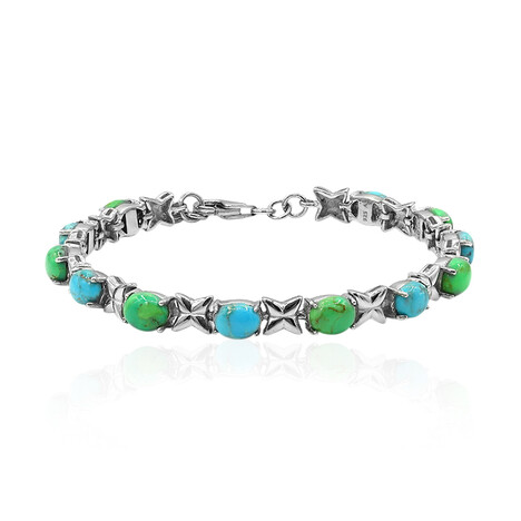 Kingman Green Mojave Turquoise Silver Bracelet (Art of Nature)