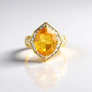 Zilveren ring met een citrien (Gems en Vogue)