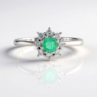 Anello in argento con Smeraldo Colombiano