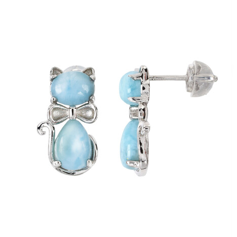 Larimar-Silberohrringe