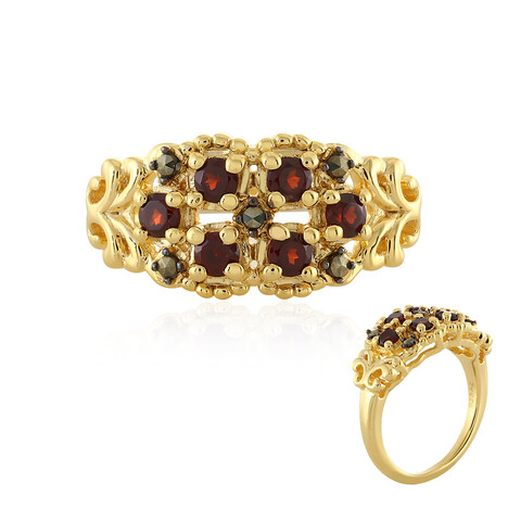 Anello in argento con Granato Mozambico