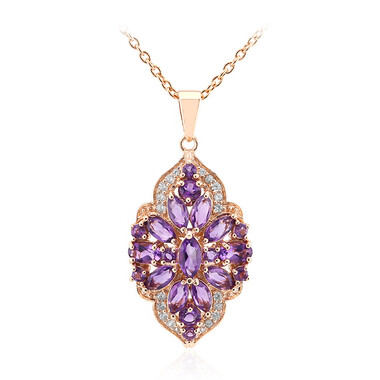 Sambia-Amethyst-Silberhalskette