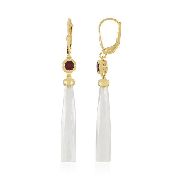 Pendientes en plata con Calcedonia blanca