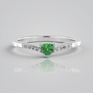 Zilveren ring met een Tanzania Tsavoriet