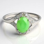 Anello in argento con Crisoprasio Imperiale