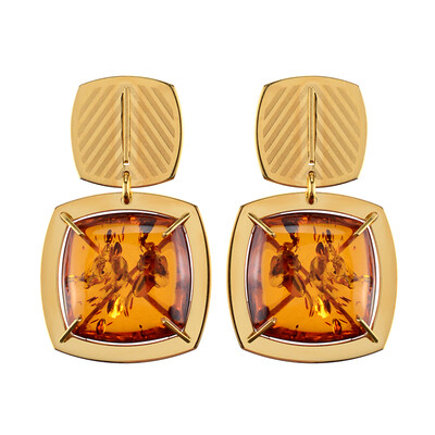 Orecchini in argento con Ambra Baltica Cognac (dagen)