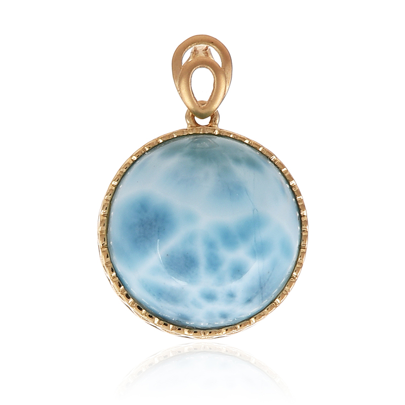 Larimar19鑑別書付【premium】約12.8〜13mm ラリマー Larimar -