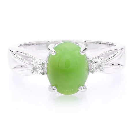 Anillo en plata con Crisoprasa imperial