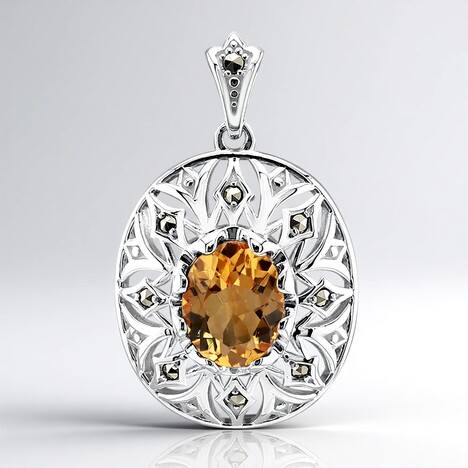 Ciondolo in argento con Citrino (Annette classic)