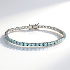 Bracciale in argento con Topazio Blu Cielo