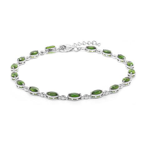 Bracciale in argento con Diopside Russo