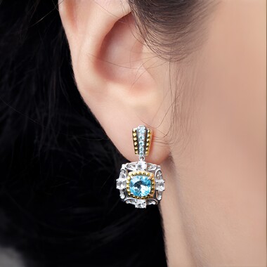 Orecchini in argento con Topazio Blu Cielo (Dallas Prince Designs)