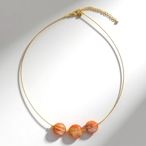 Collana in argento con Conchiglia di Ostrica Spinosa Arancione
