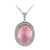 Pinkfarbener Pastell-Quarz-Silberhalskette