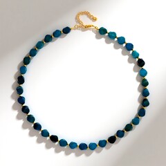 Collier en argent et Apatite bleu néon
