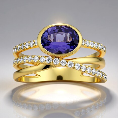 Anello in oro con Tanzanite AAA (CIRARI)