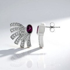 Boucles d'oreilles en argent et Grenat Umbalite