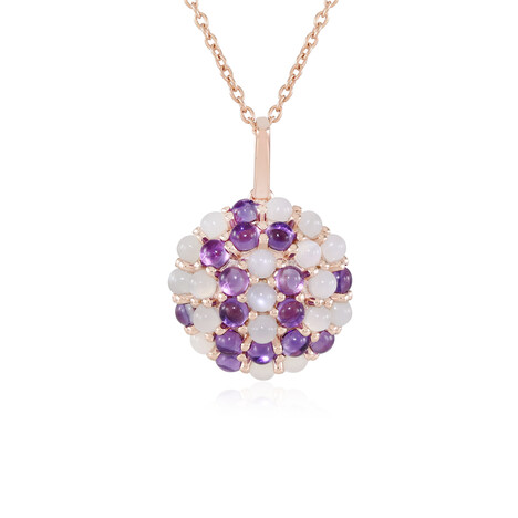 Collana in argento con Pietra di Luna Bianca (KM by Juwelo)