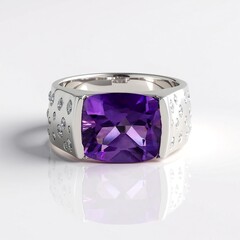 Anello in argento con Ametista Siberiana (de Melo)
