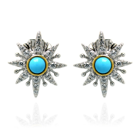 Sleeping Beauty-Türkis-Silberohrringe (Dallas Prince Designs)