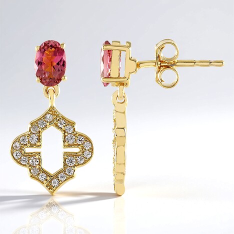 Orecchini in argento con Tormalina Rosa Nigeriana