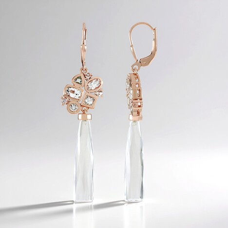 Orecchini in argento con Quarzo Bianco (KM by Juwelo)