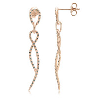 Boucles d'oreilles en argent et Diamant fantaisie
